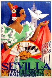 MAIRELES. Sevilla, Feria de abril y Fiestas Primaverales, 1952.. Free illustration for personal and commercial use.