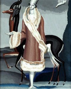DUPAS, Jean (1882-1964). 🇫🇷  Femme dans un Manteau de Fourrure, c. 1927.