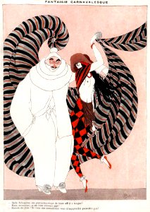 MARTIN, Charles (1884-1934). ‘Fantaisie Carnavalesque’ (Carnival Fantasy), La Vie Parisienne, 1914.. Free illustration for personal and commercial use.