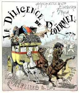 COURBOIN, Eugène (1851-1915).  Quatrelles, La Diligence de Ploërmel, 1883.