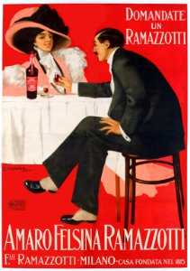MALERBA, Emilio. 🇮🇹  Amaro Felsina Ramazzotti, Milano, 1900.