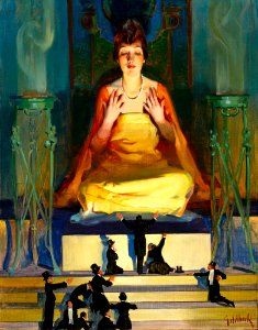 GOLDBECK, Walter Dean (1882-1925).  "Idol Worship", Cover of Judge Magazine, May 1915.