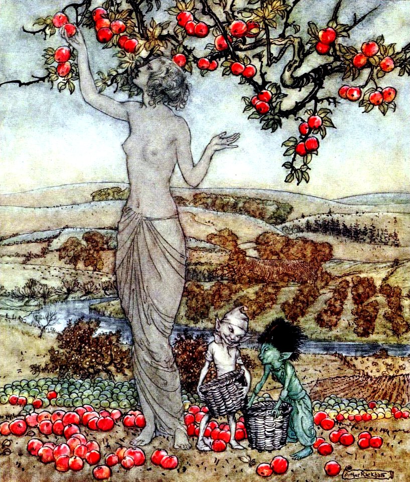 RACKHAM Arthur (1867-1939).  🇬🇧 Illustration for the book, "A Dish of Apples".