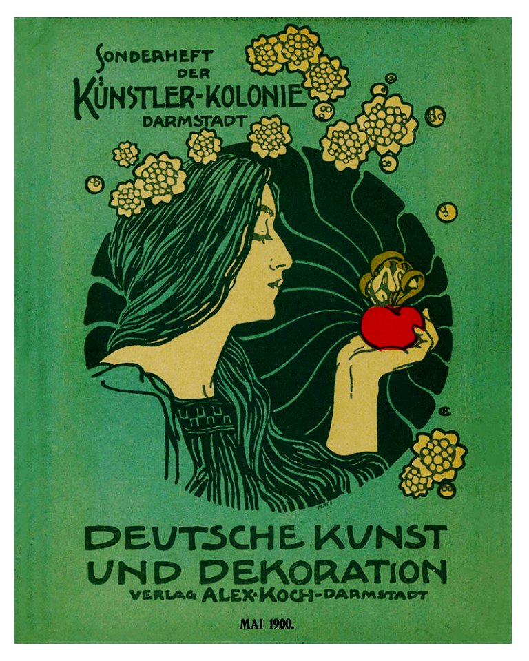 CHRISTIANSEN, Hans (1866-1945).  🇩🇪  Cover of Deutsche Kunst und Dekoration, May 1900.