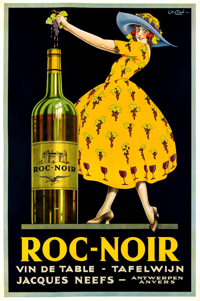 CHILTON.  Roc Noir, Vin de Table, Tafelwijn, c. 1928.