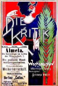 CHRISTIANSEN, Hans (1866-1945).  🇩🇪  Cover of Die Kritik, 1896.