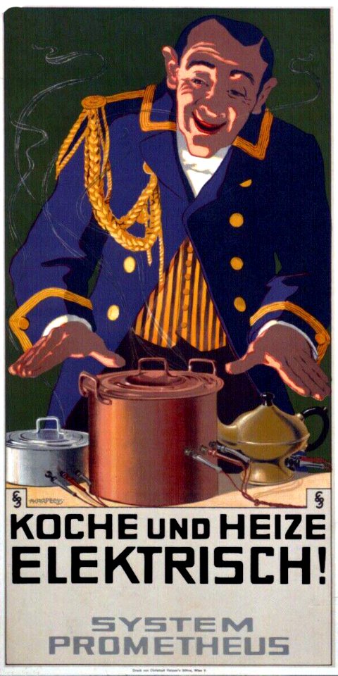 KARPELLUS, Adolf. 🇦🇹  Koche und Heize Elektrisch! System Prometheus, c. 1910s.
