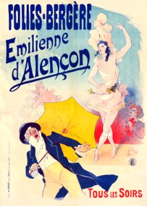 CHÉRET, Jules (1836-1932). 🇫🇷  Folies Bergère, Emilienne d'Alençon, 1893.