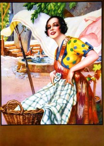 CAMPS i JUNYENT, Gaspar (1874-1942).  🇪🇸  Lavandera. c. 1920.