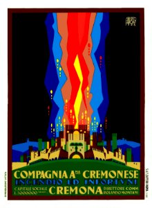 CARBONI, Erberto (LINCE). Compagnia Ama Cremonese, Incendio ed Infortuni, 1924.. Free illustration for personal and commercial use.