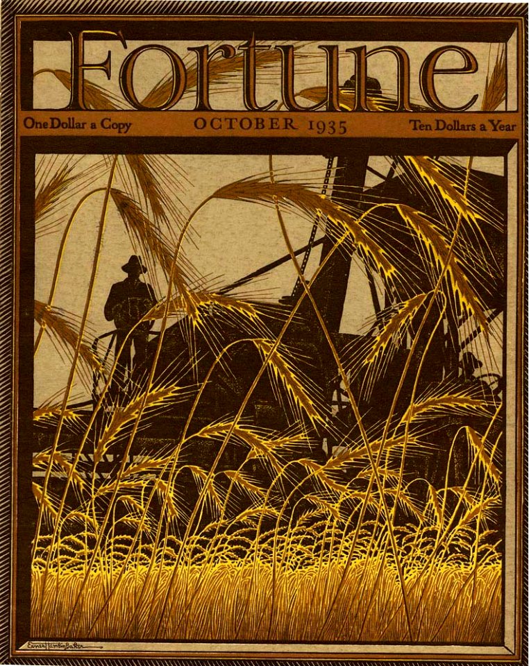 BAKER, Ernest Hamlin.  Cover of Fortune Magazine, Oct. 1935.