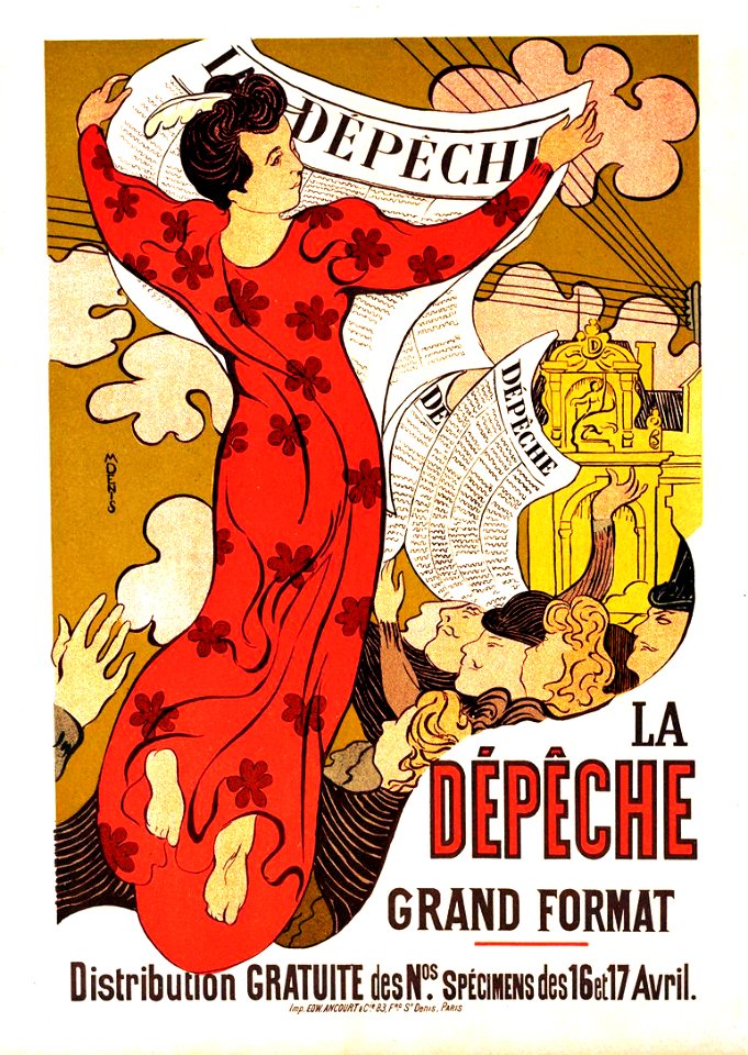 DENIS, Maurice. 🇫🇷 La Dépêche, Grand Format, 1898.