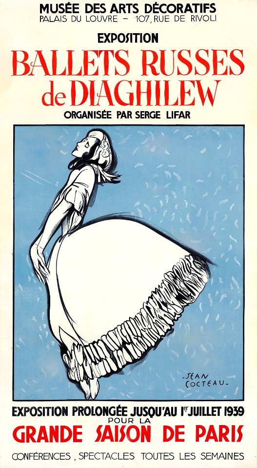 COCTEAU, Jean (1889-1963).  🇫🇷  Ballets Russes de Diaghilew, 1939.