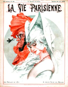 HÉROUARD, Chéri. "Les présages de l'été — À chacun selon ses mérites", Cover of La Vie Parisienne, June 1926.. Free illustration for personal and commercial use.