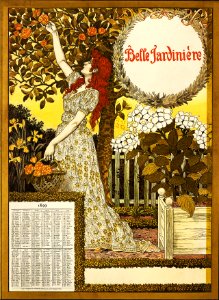 GRASSET, Eugène. La Belle Jardinière, calendar, 1899.. Free illustration for personal and commercial use.
