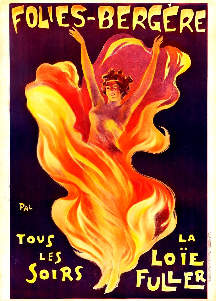 PAL (Jean de PALEOLOGU, 1860-1942).  Folies-Bergère, La Loïe Fuller, 1897.