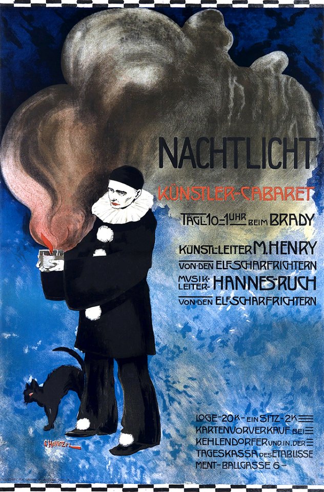 HOLLITZER, Carl Leopold (1874-1942).  Nachtlicht, Kunstler-Cabaret, 1906.