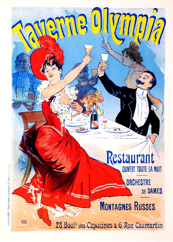 CHÉRET, Jules.  Taverne Olympia, 1900.