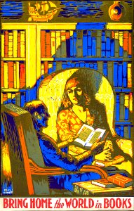 HONORÉ, Paul (1885-1956).  Bring Home the World in Books, c. 1920s.
