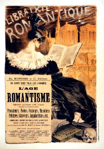 GRASSET, Eugène. Librairie Romantique, L'Age Romantisme, Les Maîtres de l'Affiche, 1895.. Free illustration for personal and commercial use.