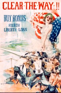 CHRISTY, Howard Chandler (1872-1952). 🇺🇸  Clear the Way!! Buy Bonds, c. 1918.