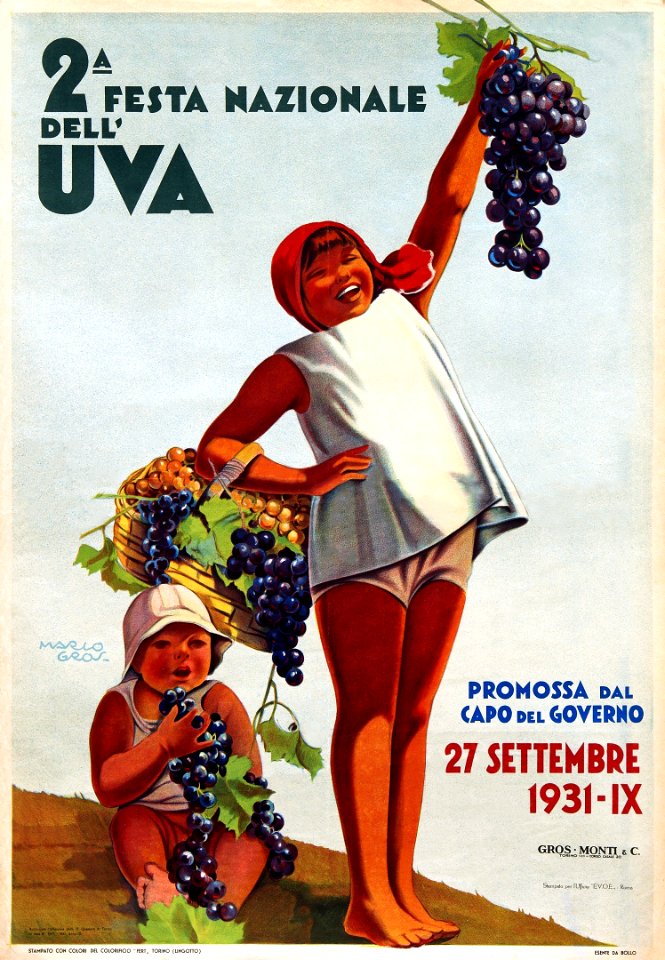 GROS, Mario (1888-1977).  2a Festa nazionale dell' Uva, 1931.