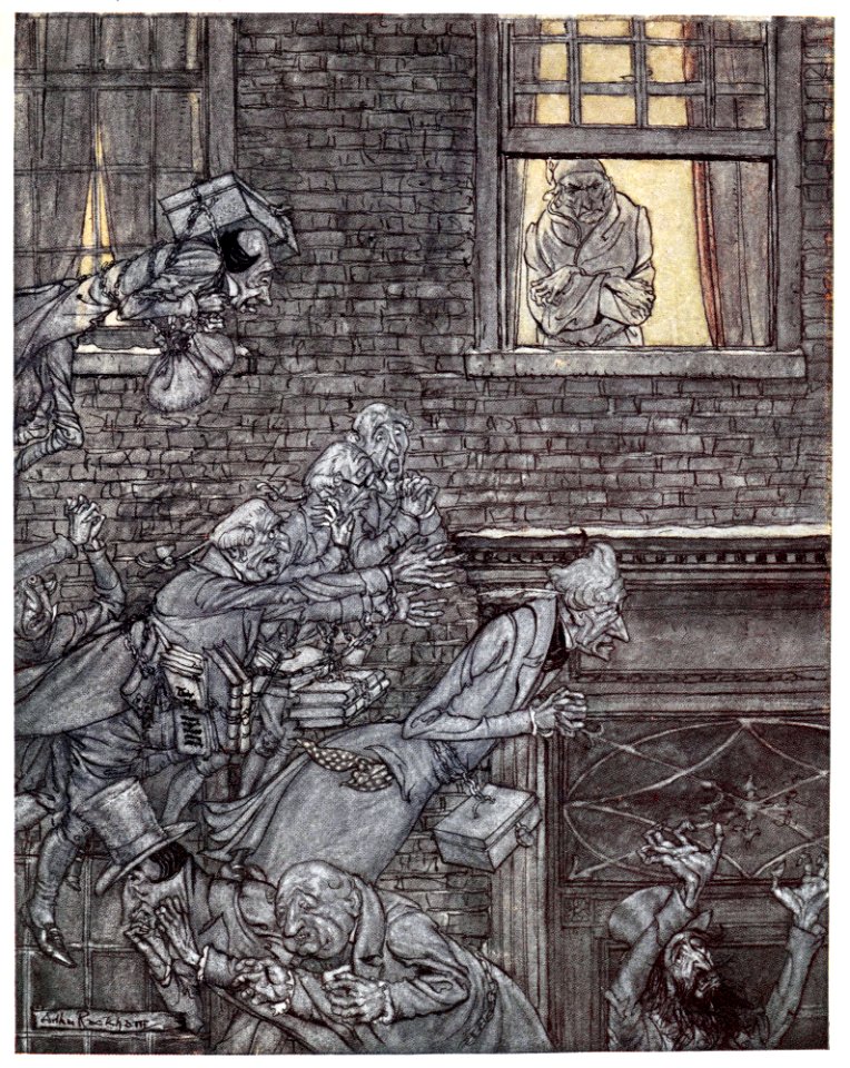 RACKHAM Arthur (1867-1939).  🇬🇧  Spirits, Illustrations for Dickens' A Christmas Carol, 1915.