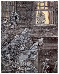 RACKHAM Arthur (1867-1939). 🇬🇧 Spirits, Illustrations for Dickens' A Christmas Carol, 1915.. Free illustration for personal and commercial use.
