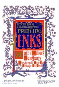 BINNER, Oscar.  Ad for Ault & Wiborg Inks, French Style, 1899.