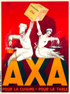ROBYS (Robert WOLFF). Axa Margarine, Pour la cuisine, Pour la table, 1934.. Free illustration for personal and commercial use.