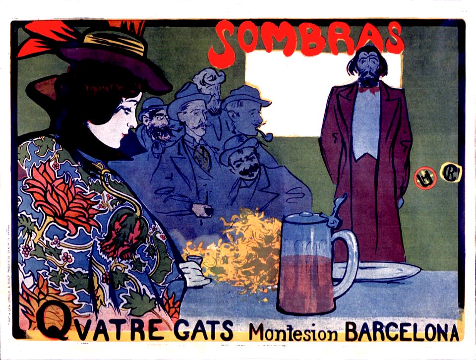 CASAS CARBÓ Ramón.  Sombras, Quatre Gats, Barcelona, 1897.