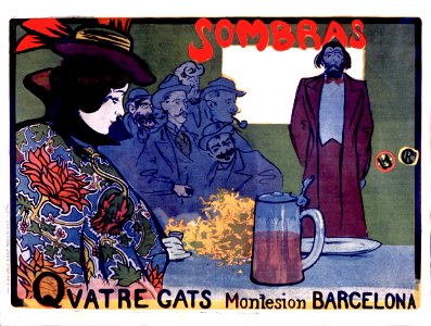 CASAS CARBÓ Ramón.  Sombras, Quatre Gats, Barcelona, 1897.
