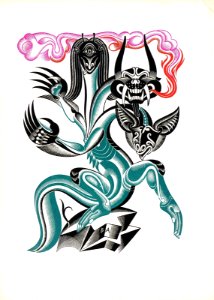 ARTZYBASHEFF, Boris.   [Three-Headed Dragon], c. 1920s.