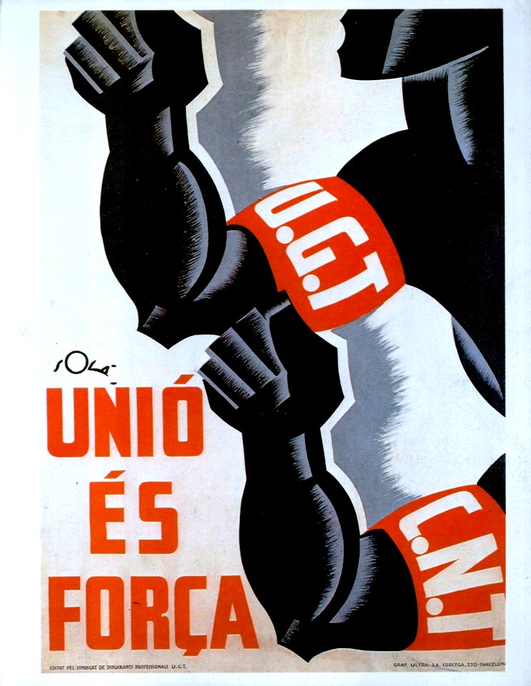 SOLÁ.  Unió és Força, UGT-CNT.