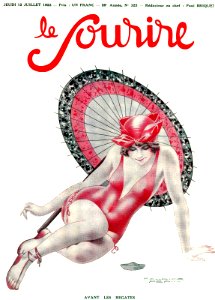 PÉPIN, Maurice. "Avant les Regates", Cover of Le Sourire, July 1923.
