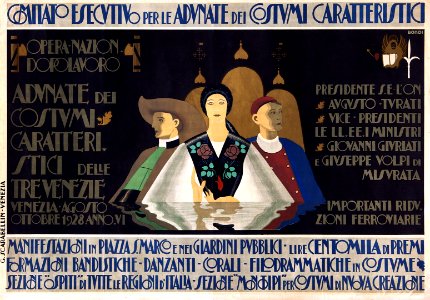 BONDI, Livio (1895-1929).  Adunate dei costumi caratteristici delle Tre Venezie, 1928.