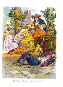 THIRIET, Henri.  Les Contes de Perrault, "Le Prince pénètre dans le château", c. 1930.