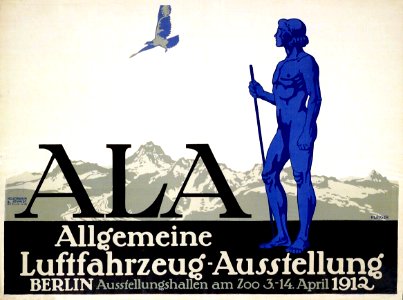 KLINGER, Julius. 🇦🇹 ALA (Allgemeine Luftfahrzeug-Ausstellung), Berlin, April 1912.. Free illustration for personal and commercial use.