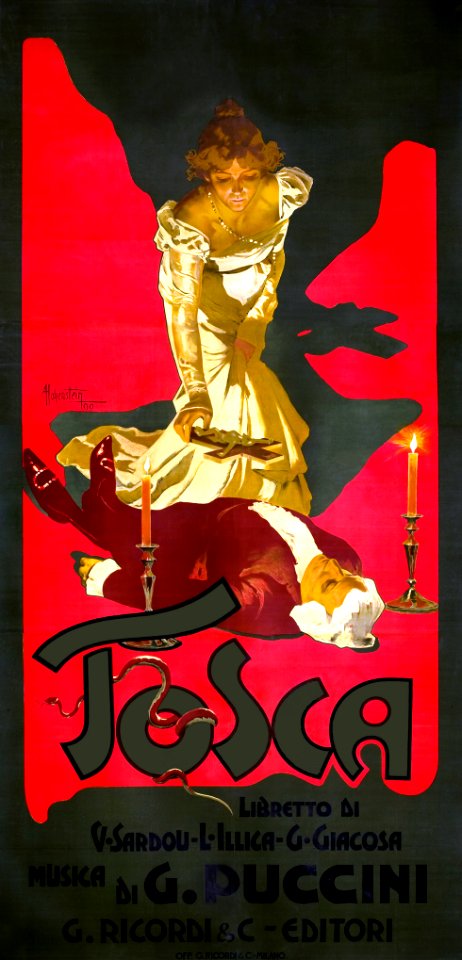 HOHENSTEIN, Adolfo.  Tosca, Musica di G. Puccini, 1899.