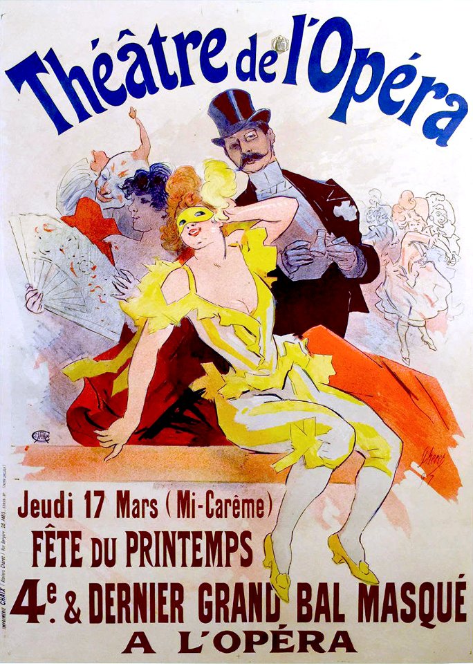 CHÉRET, Jules (1836-1932). 🇫🇷  Théâtre de l'Opéra, Fête du Printemps, 1897.