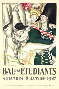 DUPAS, Jean (1882-1964). 🇫🇷   Bal des Étudiants, Alhambra, Jan. 1927.