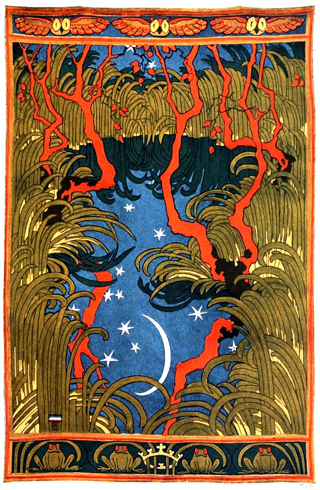 ECKMANN, Otto. 🇩🇪 Waldteich, Scherrebecker Wandteppich, c. 1890s.