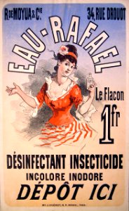 CHÉRET, Jules (1836-1932). 🇫🇷  Eau-Rafael, Désinfectant, Insecticide.