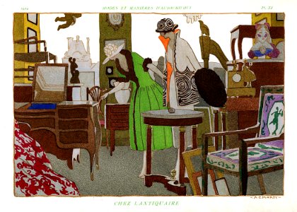 MARTY, André Édouard. 🇫🇷  Chez l'Antiquaire, 1919.