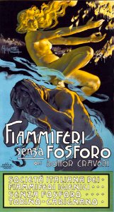 HOHENSTEIN, Adolfo.  Fiammiferi senza fosforo del Dottor Craveri, c. 1900.
