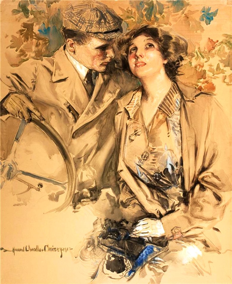 CHRISTY, Howard Chandler (1872-1952). 🇺🇸  [couple driving].