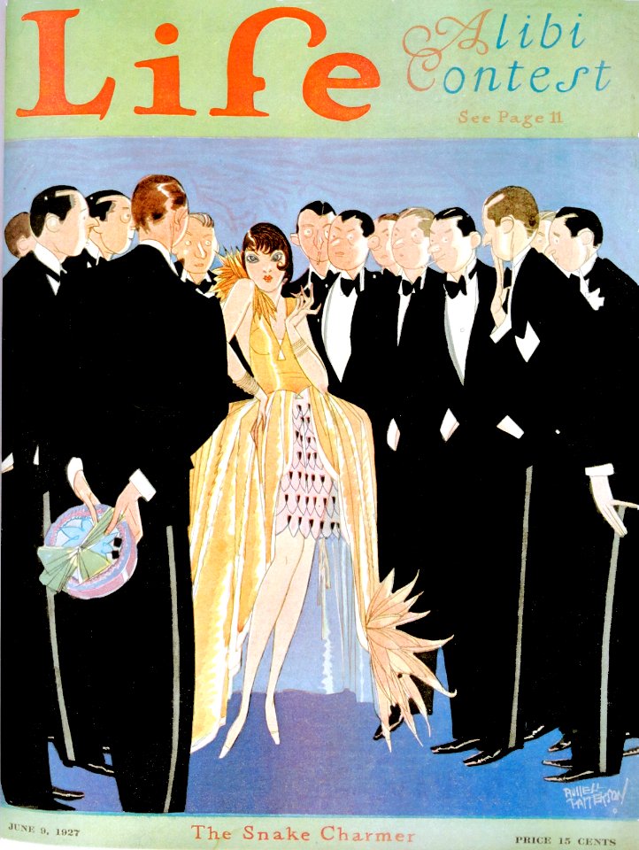 PATTERSON, Russell. 🇺🇸 Cover of Life, "The Snake Charmer", 1927.