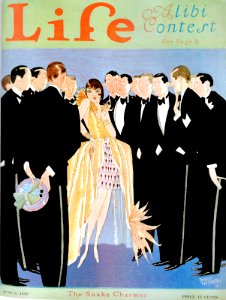 PATTERSON, Russell. 🇺🇸 Cover of Life, "The Snake Charmer", 1927.