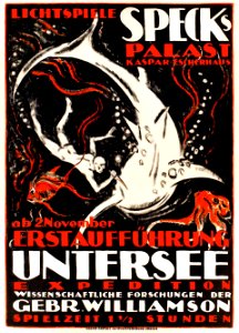 BAUMBERGER, Otto.  Lichtspiele Speck's Palast, Untersee expedition, 1916.