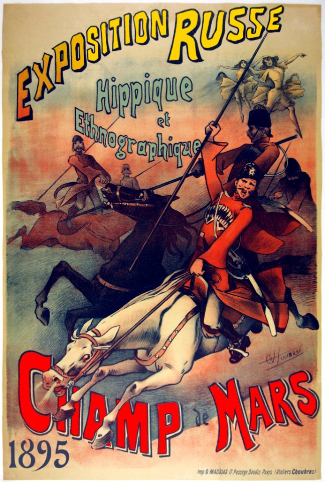 CHOUBRAC, Alfred (1853-1902).  🇫🇷  Exposition Russe Hippique et Ethnographique, Champ de Mars, 1895.